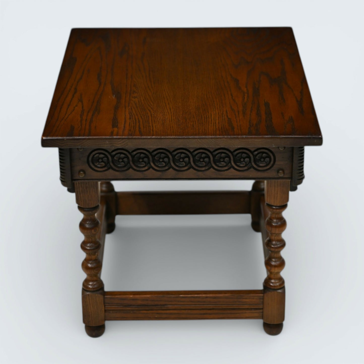 Vintage Oak Old Charm Solid Lamp/Side Table Tudor Antique Style FREE UK Delivery