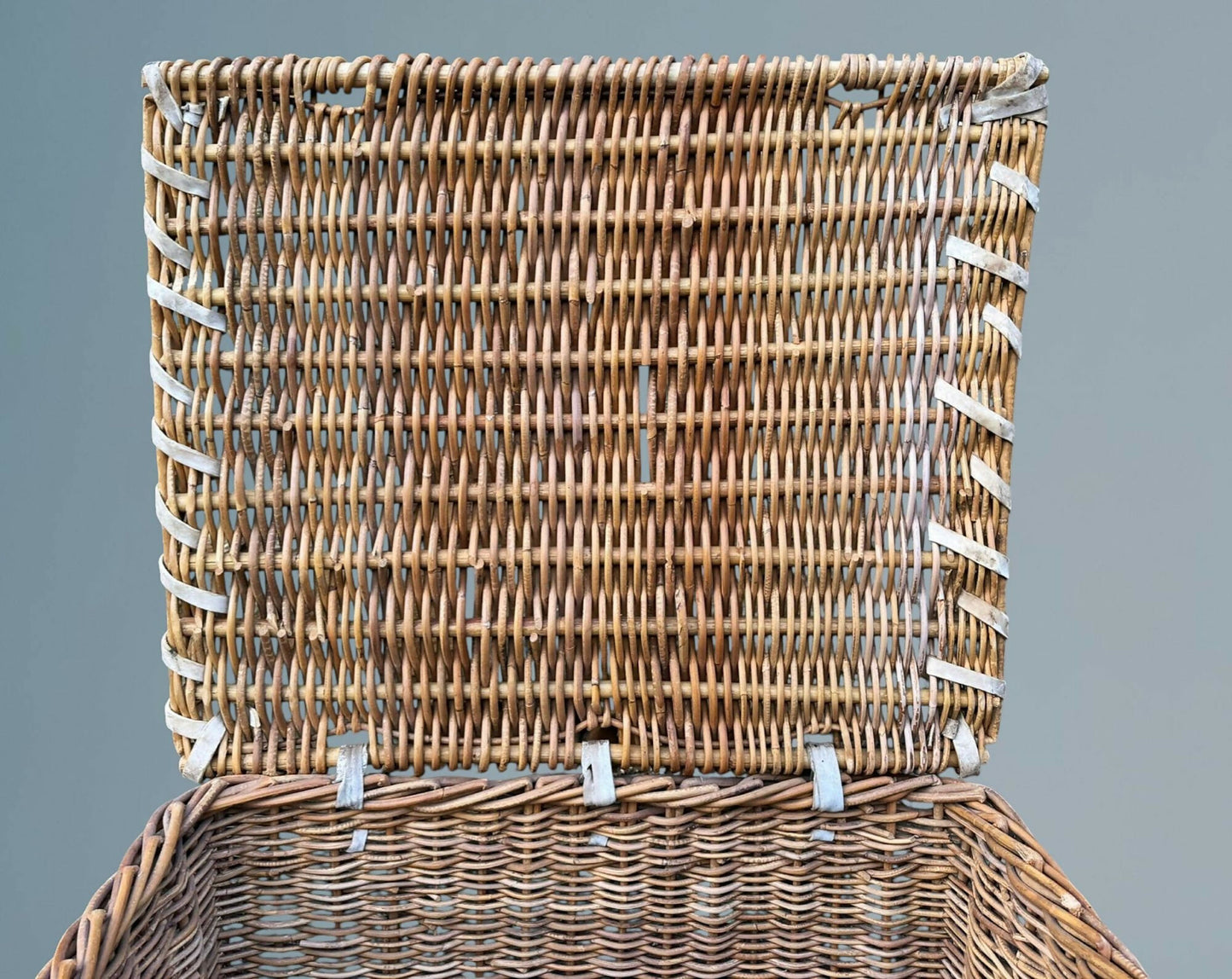 Large Antique Log Basket /Wicker Basket