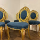 Set of Five Antique French Rococo Style Gilt Dining Chairs