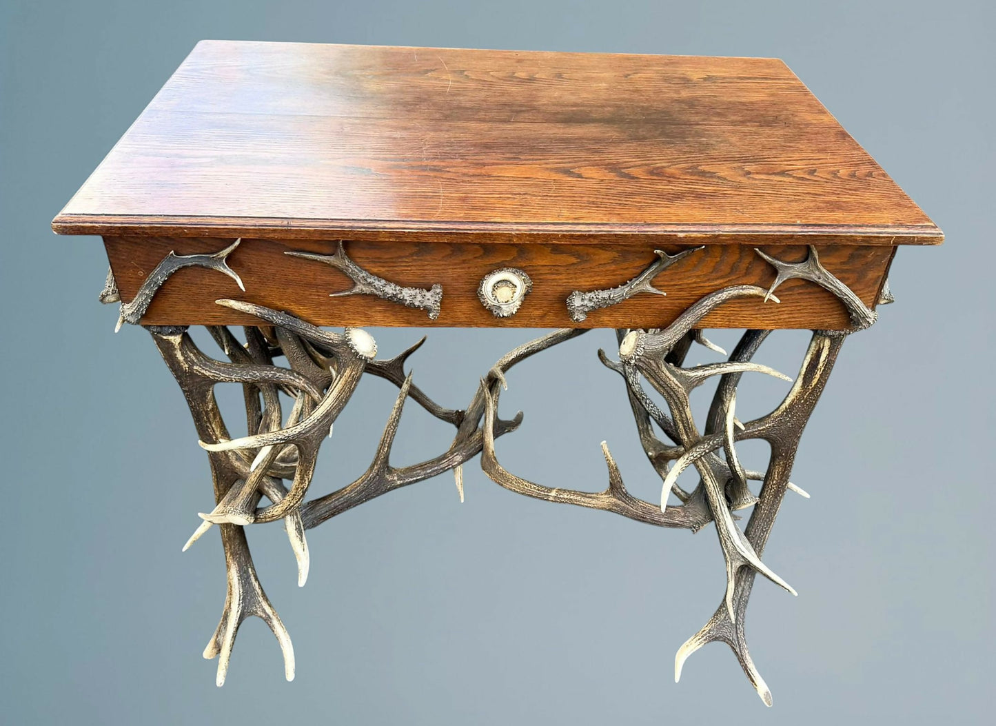 19th Century Antique Black Forest Antler Table