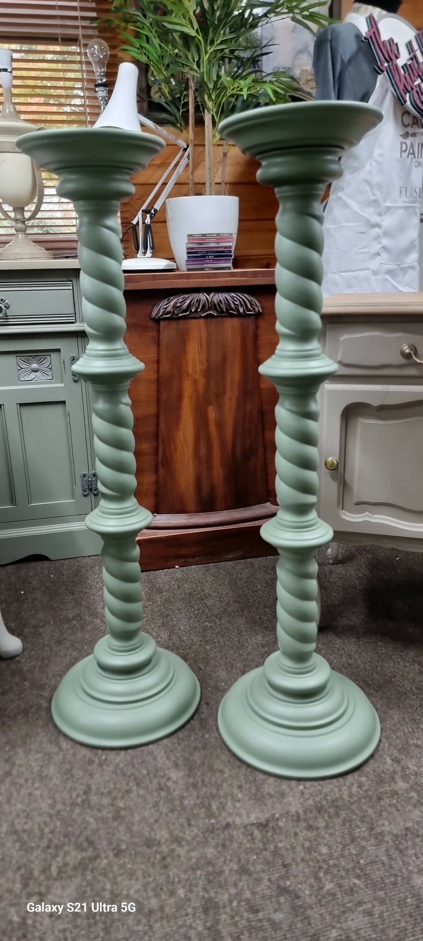 Two Tall Plant Stands