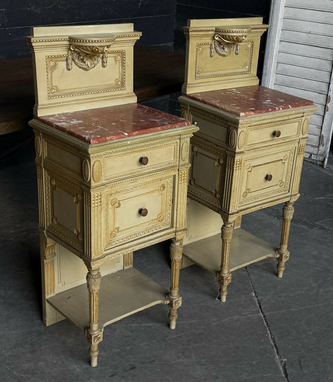 Wonderful Pair French Bedside Cabinets