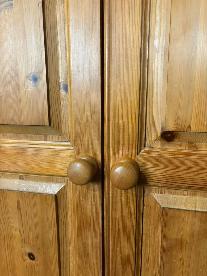 Modern Pine Double Wardrobe