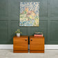 Pair Mid Century Teak Bedside Table - 1960s - Avalon