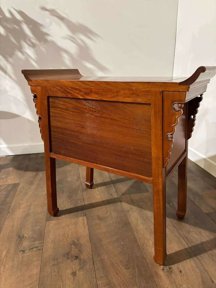 Oriental Style Side Table with Single Drawer