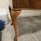 Vintage Cameo by Sklan Burr Walnut Writing Desk / Dressing Table with Leather Inlay & Cabriole Legs