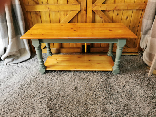 Coffee Table - natural & sage green