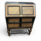 Vintage Oak Bureau Writing Desk / Fall Front Bureau / Refinished Storage Cabinet Black & Wood
