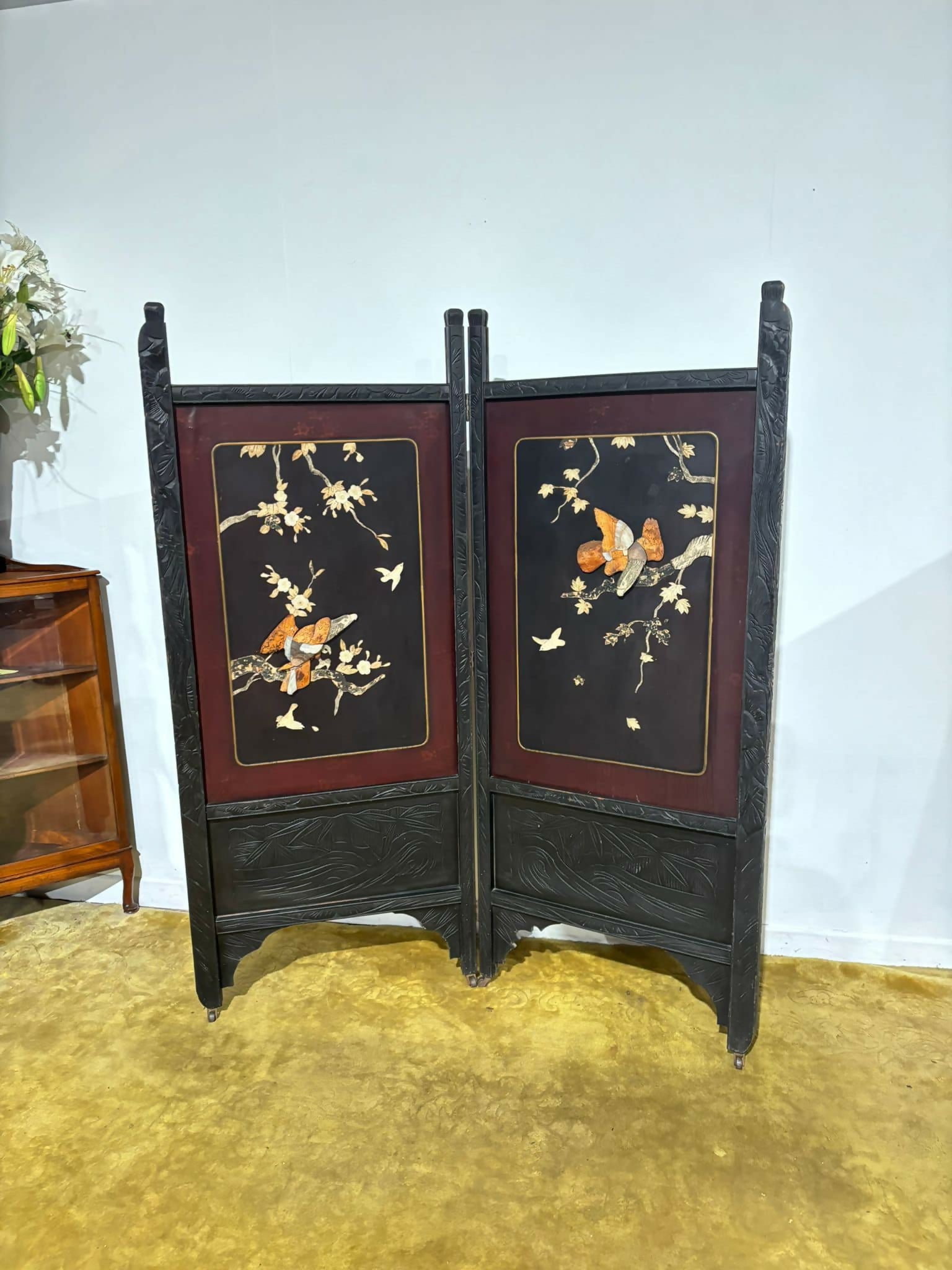 Antique Two Fold Oriental Screen77