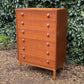 Vintage Tallboy Mid Century Danish Teak Dresser Chest Of Drawers