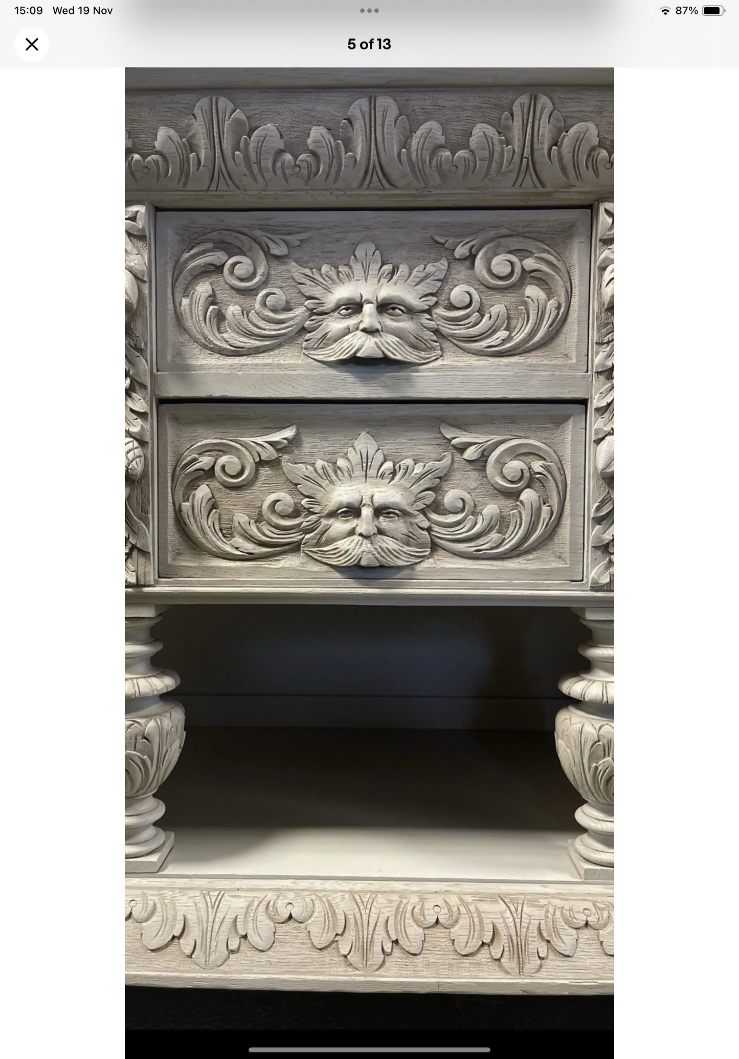 Victorian highly ornately carved Green Man Dresser