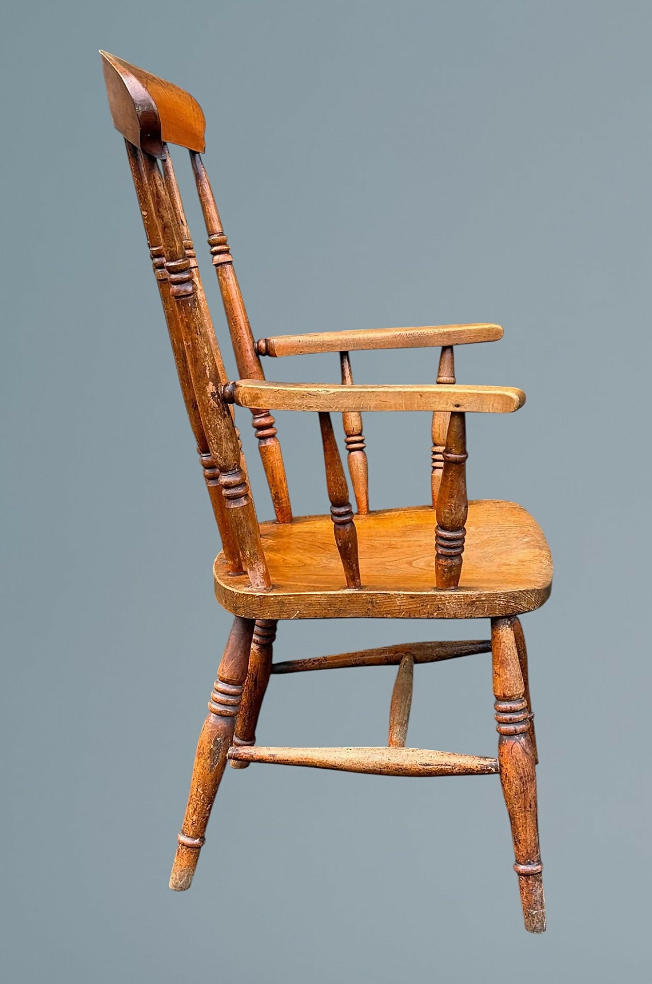 Antique English Windsor Armchair Stamped WMW