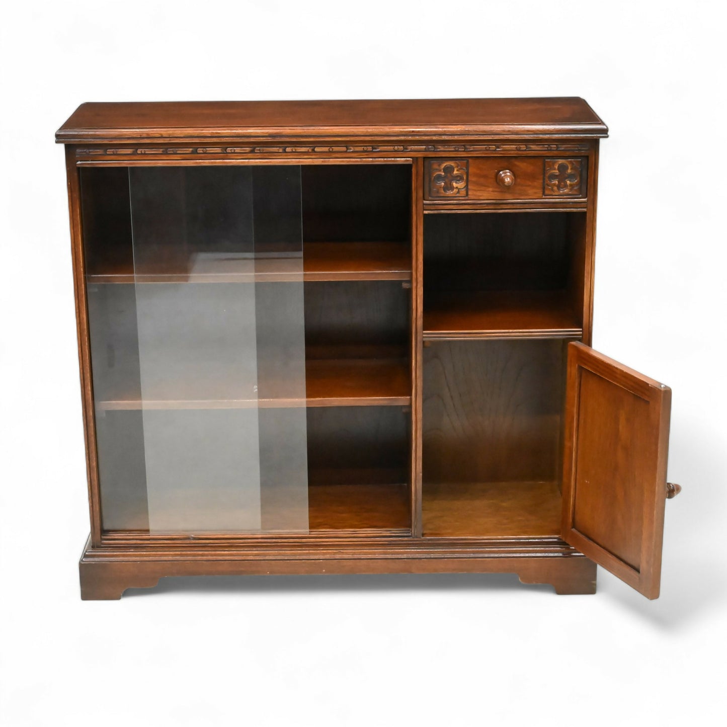 Old Charm Small Bookcase Cupboard Drawer Tudor Brown Finish FREE UK Delivery*. SBR10780/3107E