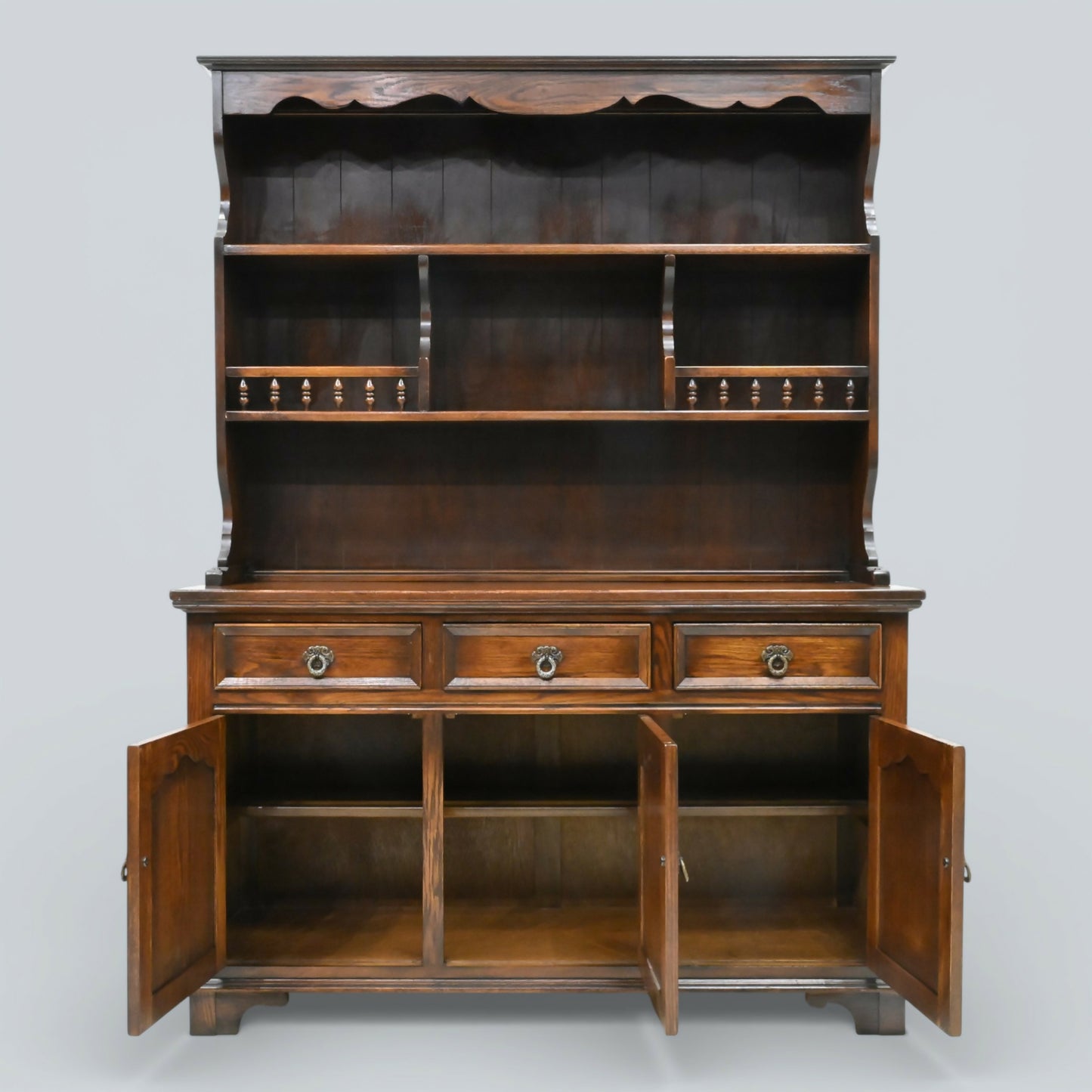 Old Charm Oak Dresser In Tudor Brown 2 Piece Sideboard Display FREE UK Delivery*
