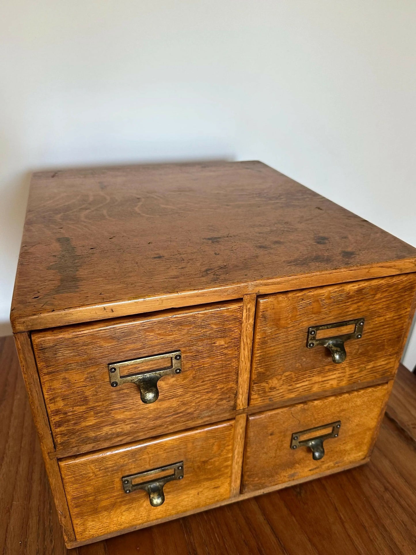 Antique Oak Drawers Haberdashery Index File Cabinet Drawers