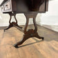 Vintage Mahogany Drop-Leaf Coffee Table with Tooled Leather Top
