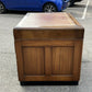 Mahogany Desk, Brass Handles, Panelled Sides & Rear.