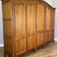 Wardrobe Vintage French Louis XVI Style Oak Five Door Carved Armoire LOT 6397