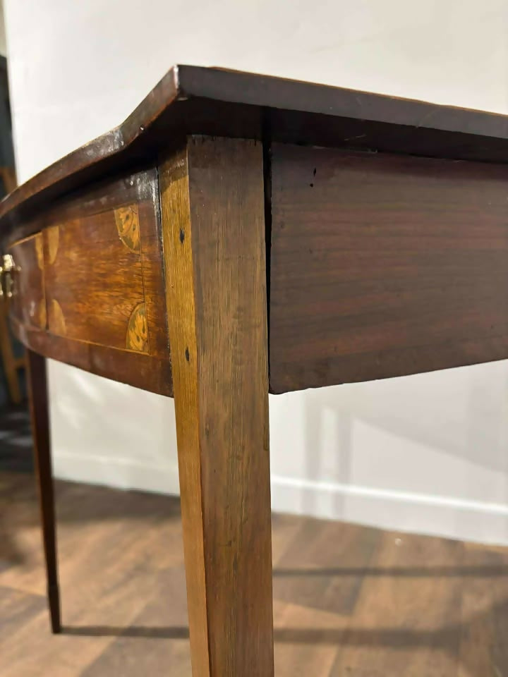 Edwardian Inlaid Mahogany Serpentine Front Side Table