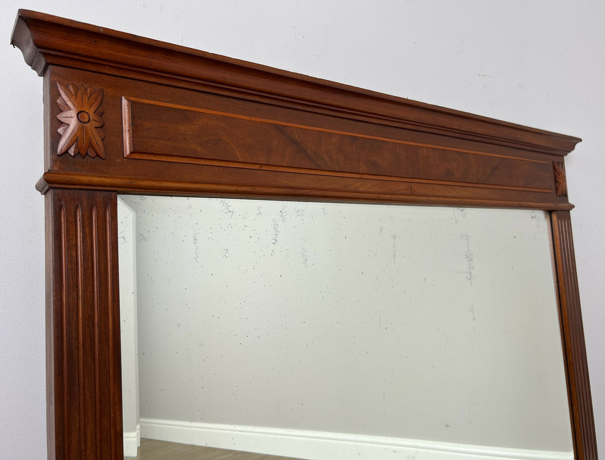 Mirror Antique French Walnut Wall Mirror Carved Decorative Frame LOT 6405
