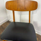 Pair of Mid Century Teak Chairs with Black Upholstery