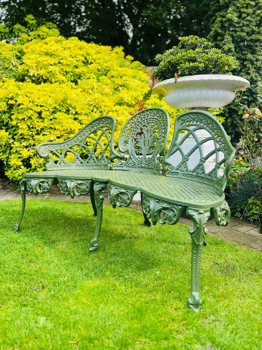 Cast Aluminium Garden Bench finished in Olive Green