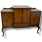 Queen Anne Walnut Sideboard | Vintage Drinks Cabinet with Brass Hardware
