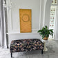 Ottoman, Long Sturdy Footstool Restored & Upholstered in Becca Who 'Crocodilia'