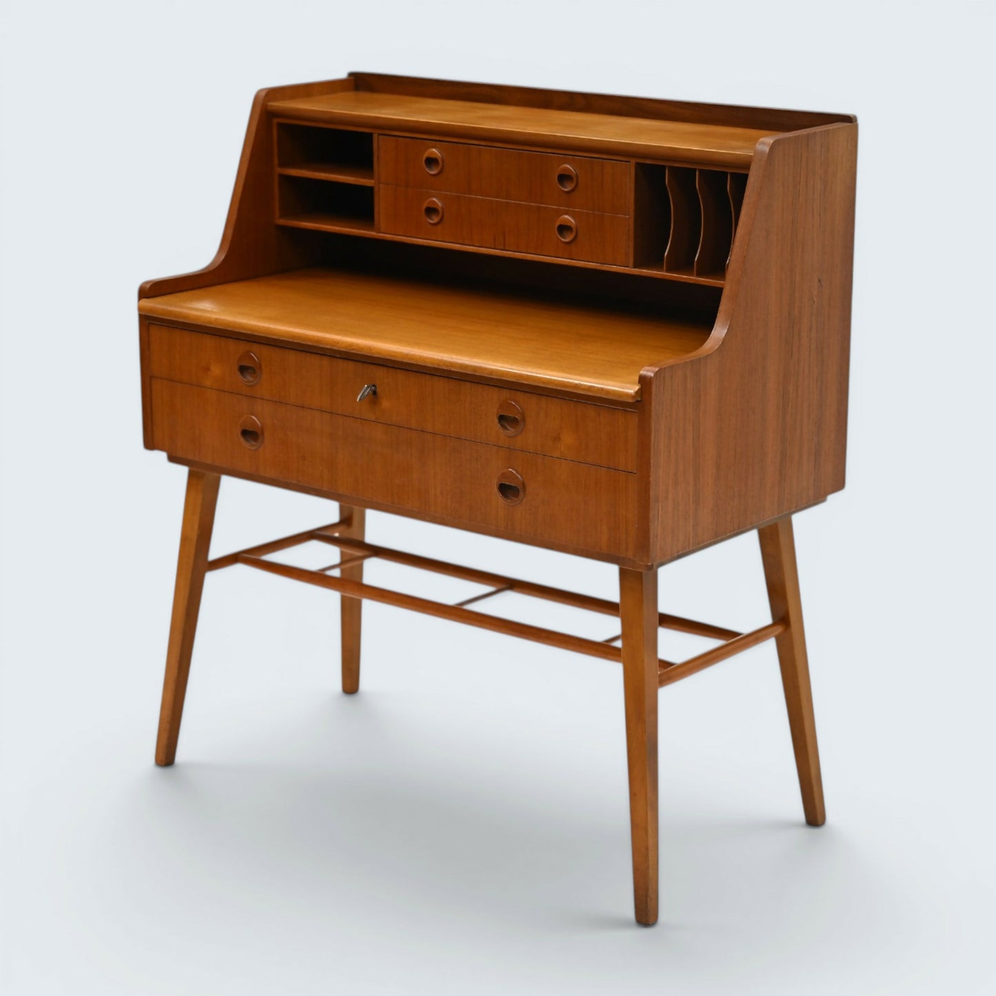 Scandinavian Teak Bureau By AB Broderna Gustafssons 1960s VGC FREE UK Delivery