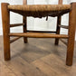 Antique Beech Rush Seat Prayer Chair
