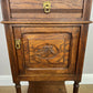 Bedside Table Antique French Style Oak Cabinet Carved Nightstand LOT 6393