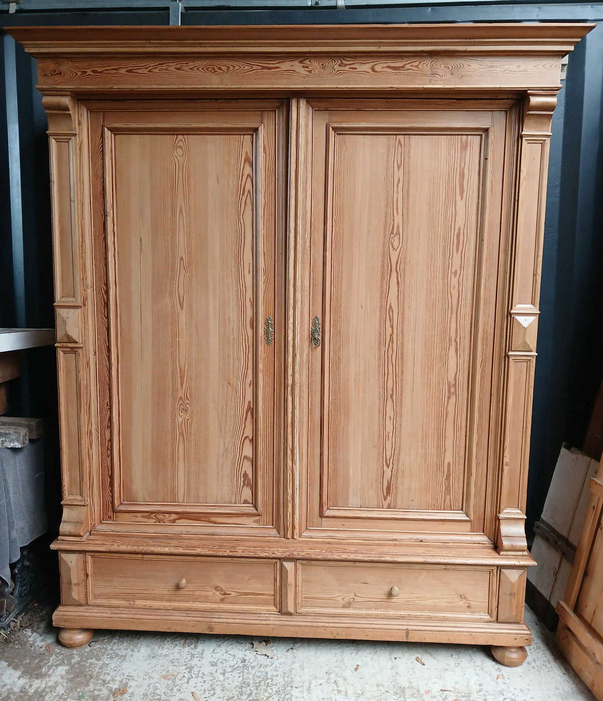 Large Antique Pine Wardrobe
