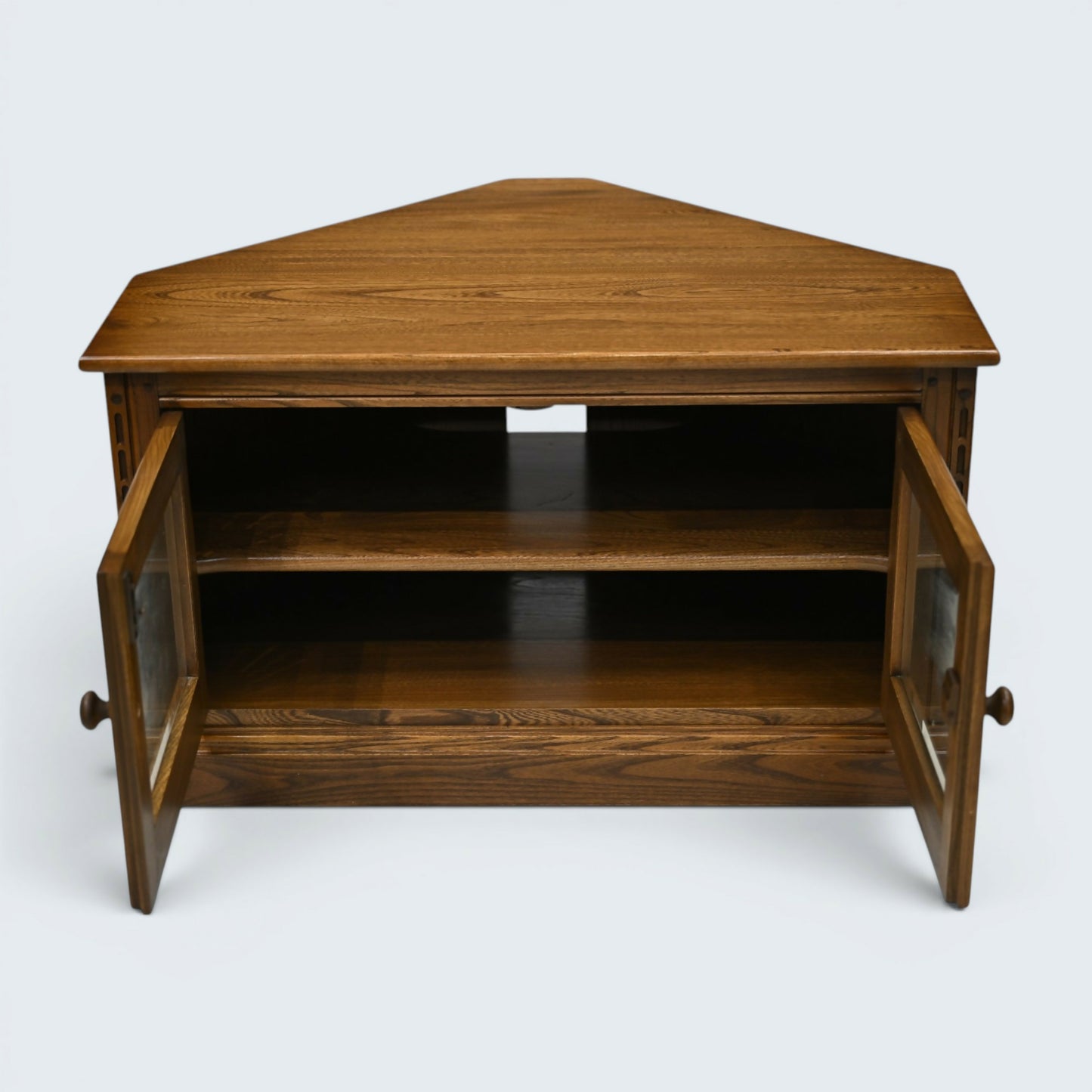 Ercol Corner TV Stand Video Cabinet Corner Flap Light Finish FREE UK Delivery*