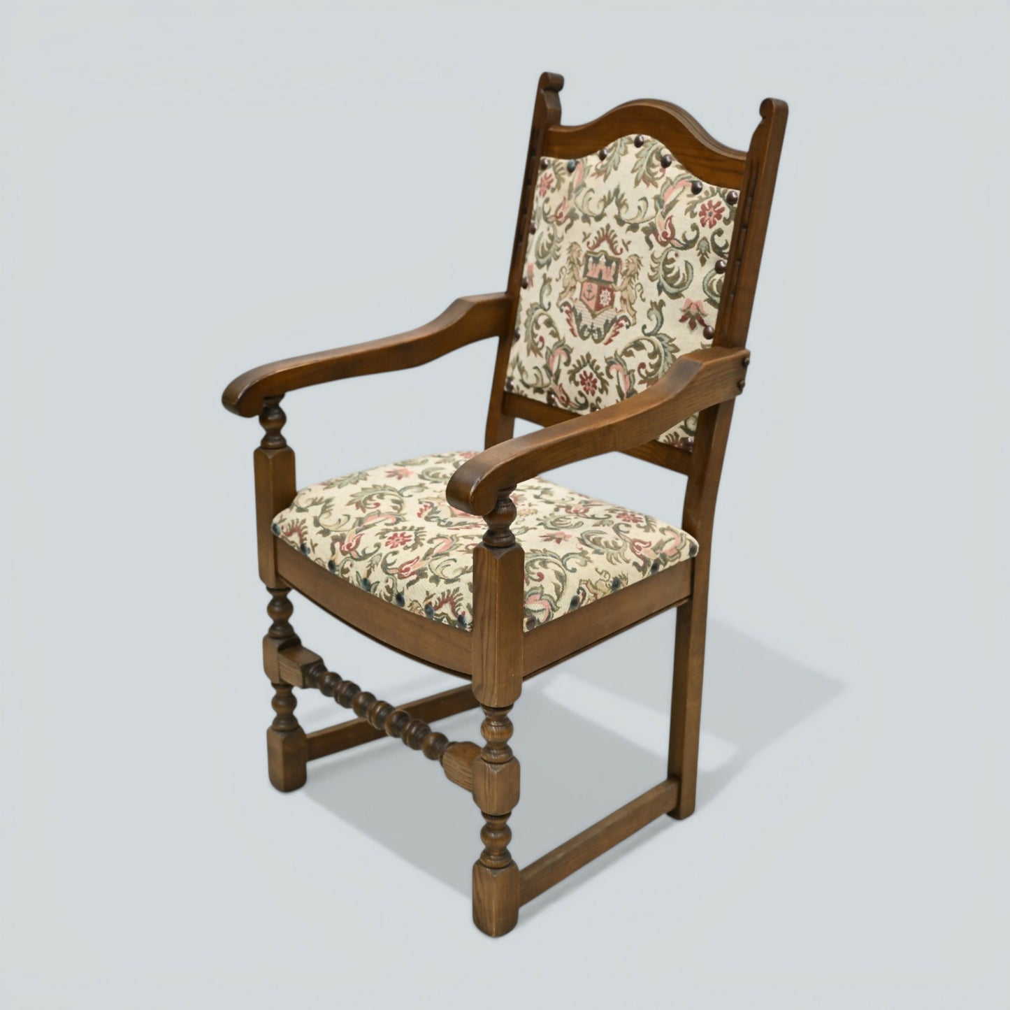 6 Old Charm Premium Dining Chairs Light Oak Studded Upholstery FREE UK Delivery*