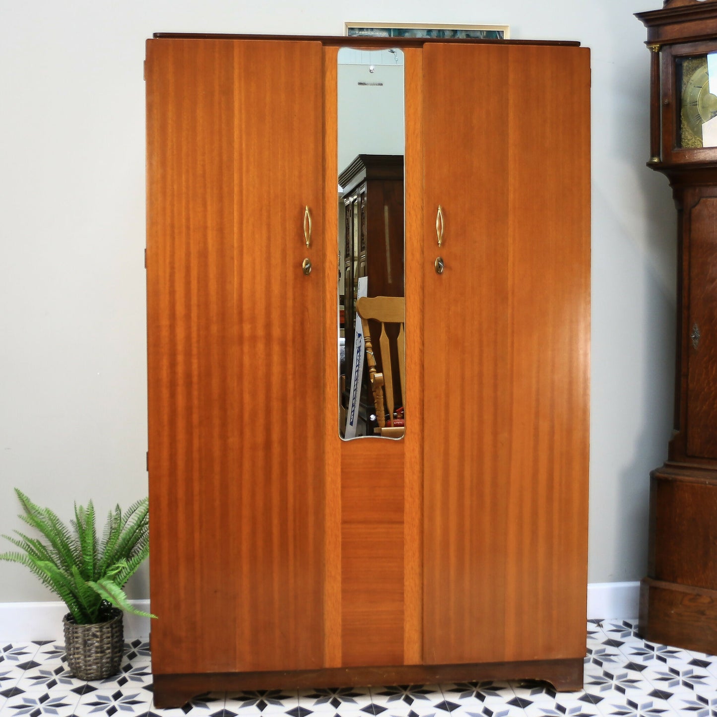 Lebus Double Wardrobe Vintage Retro with Mirror and Two Rails