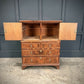 Vintage Walnut Drinks Cocktail Cabinet On Chest