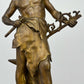 Clock Antique French Ornate Figural Marble Forgeron Mantel Clock LOT 6479