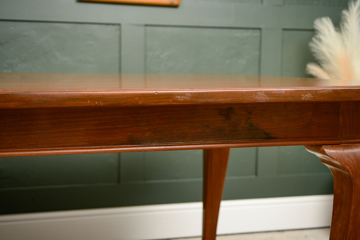7.5 ft Solid Mahogany Dining Table - 8 Seater - Rectangular - Queen Anne Style