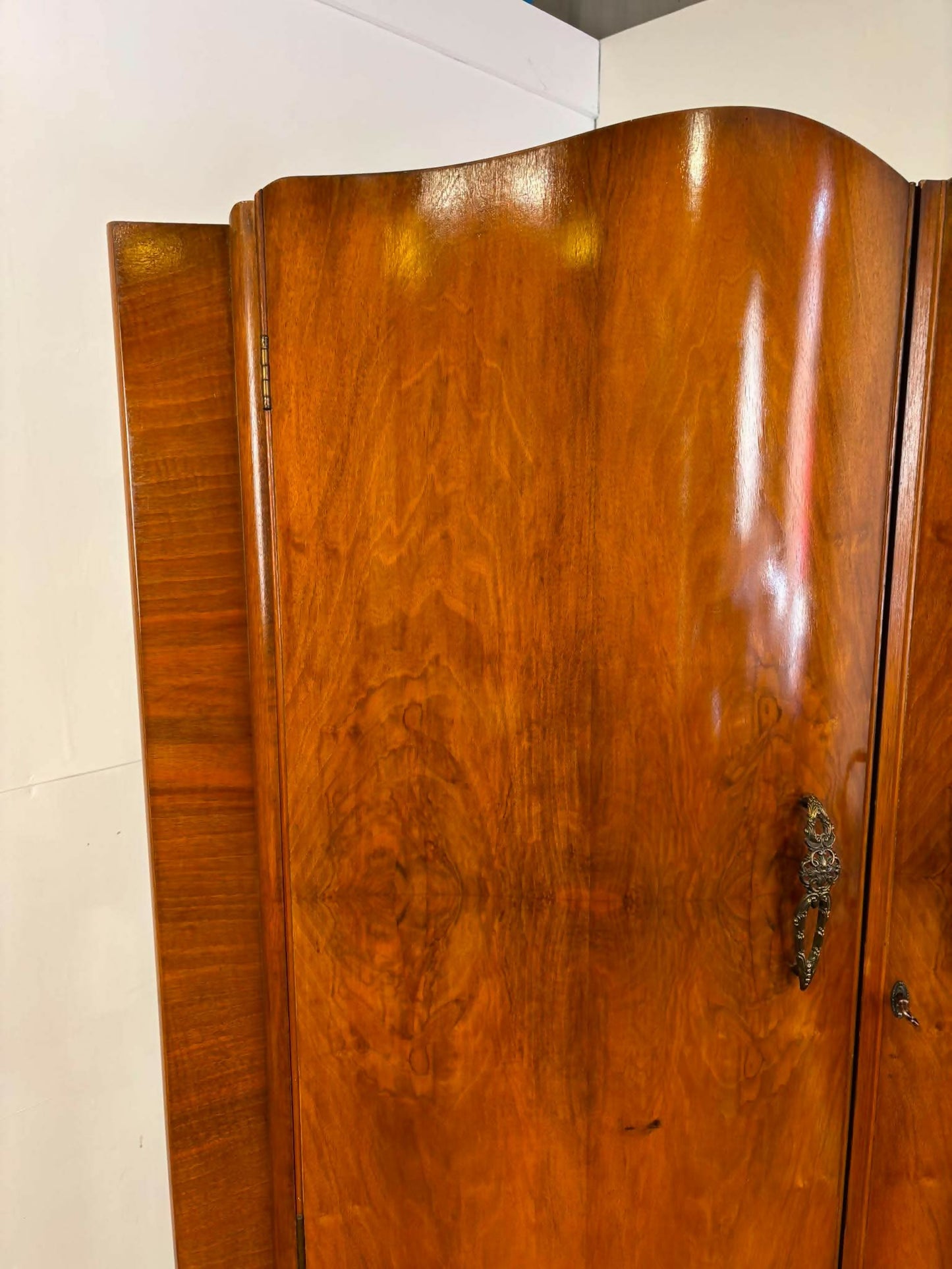 Vintage Walnut Veneered Double Wardrobe
