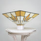 Art Deco Tiffany style Pendant Lampshade Gold and White.