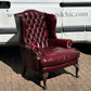 Red Leather Chesterfield Buttoned Back Armchair