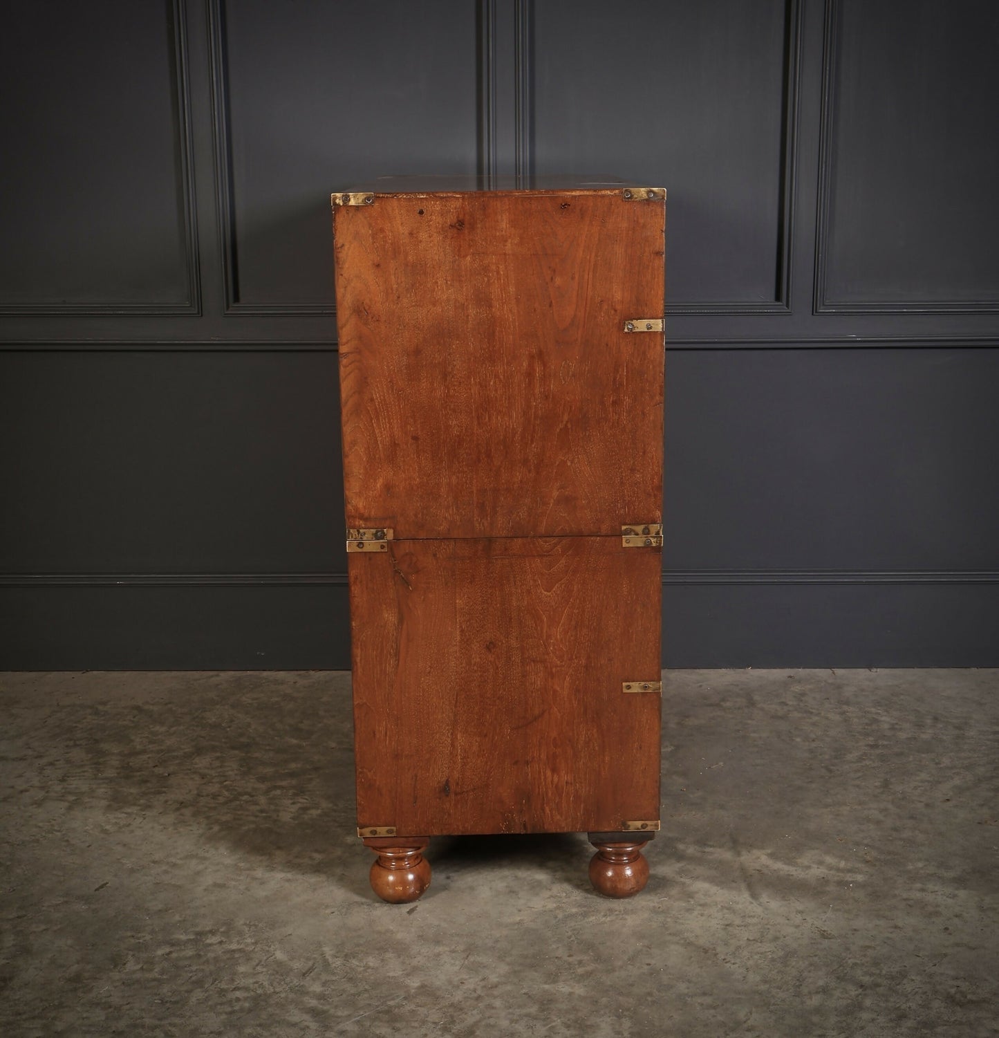 Vintage Mahogany Military Campaign Secretaire Chest