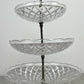 Bomboniere Vintage French Crystal Cut Three Tier Serving Cake Stand LOT 6439