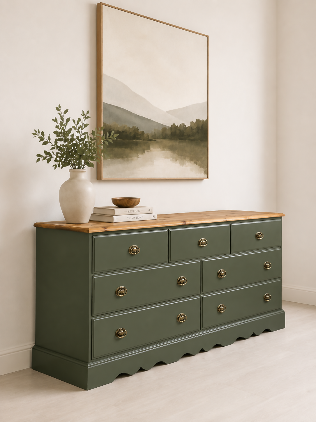 Large Solid Pine Chest Of Drawers Farmhouse Country Home
