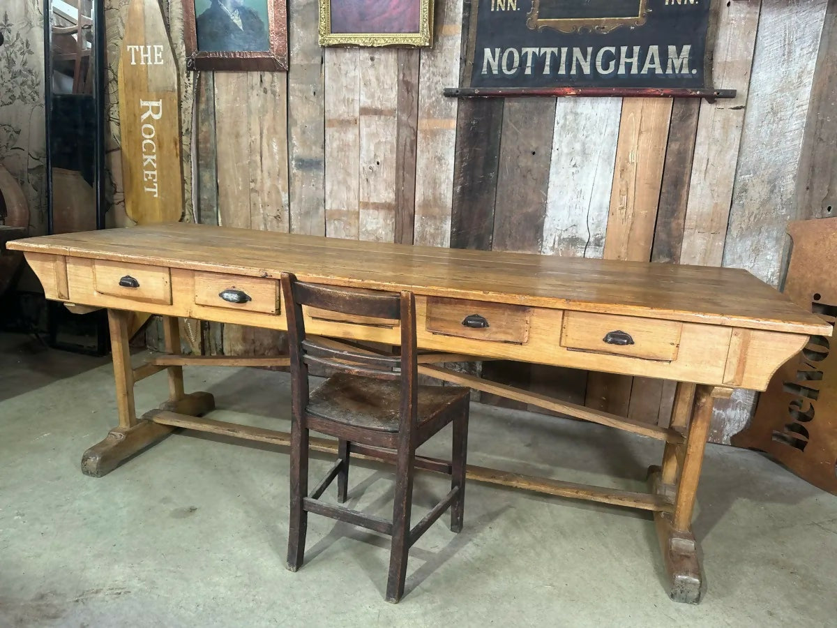Antique French Convent Refectory Dining Table, c 1800. L219