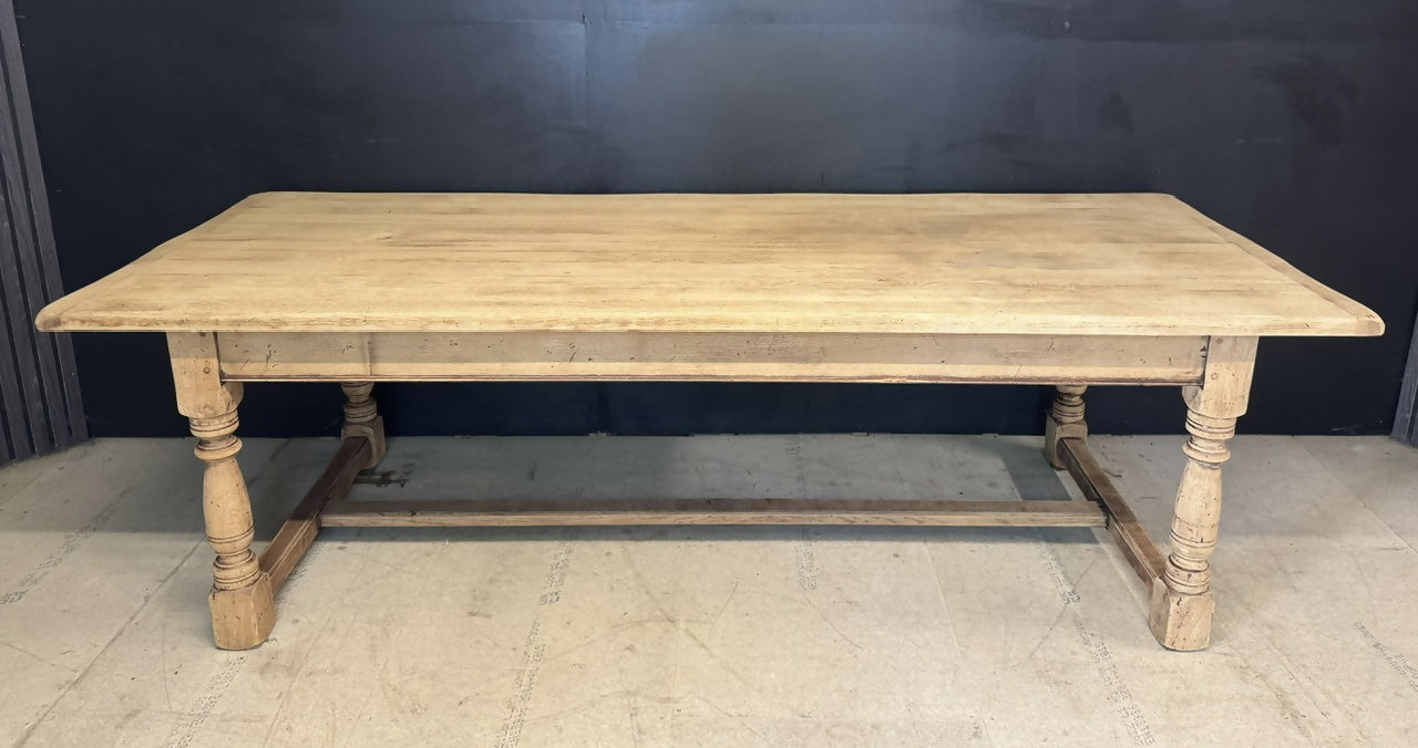 Large and Deep Oak Farmhouse Dining Table