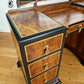 Restored 1940s Art Deco Burr Walnut Dressing Table - Black and Gold