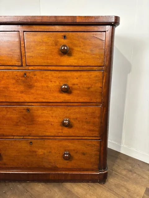 Victorian Mahogany Two Over Three Chest of Drawers