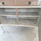 Elegant Vintage Taupe Cabinet Sideboard with Queen Anne Legs