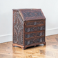 Antique Victorian tudor oak hand carved green man bureau dest chest drawers in